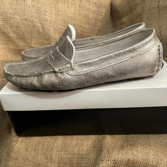 Mercanti Fiorentini Gold ✨ Leather Driving Loafers 👞 (Penny-style moccasins) 9M - Picture 2 of 7